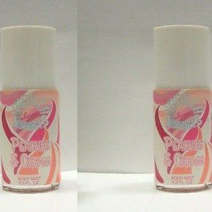 X 2 Love's Vanilla Sorbets Peaches & Cream Body Misst 1.5 oz each